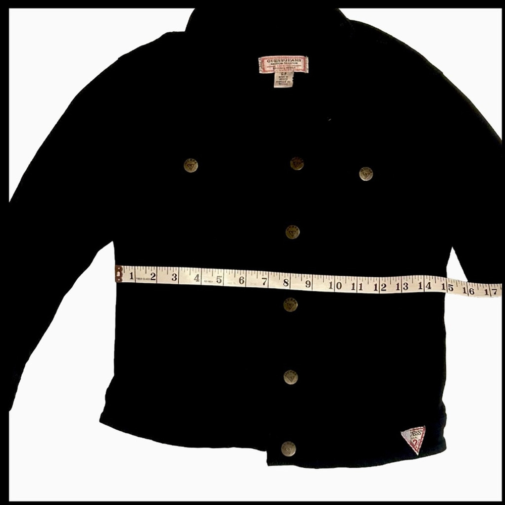 Women’s Guess Jeans Black Button Down Jean Jacket Size Small - Picture 4 of 7